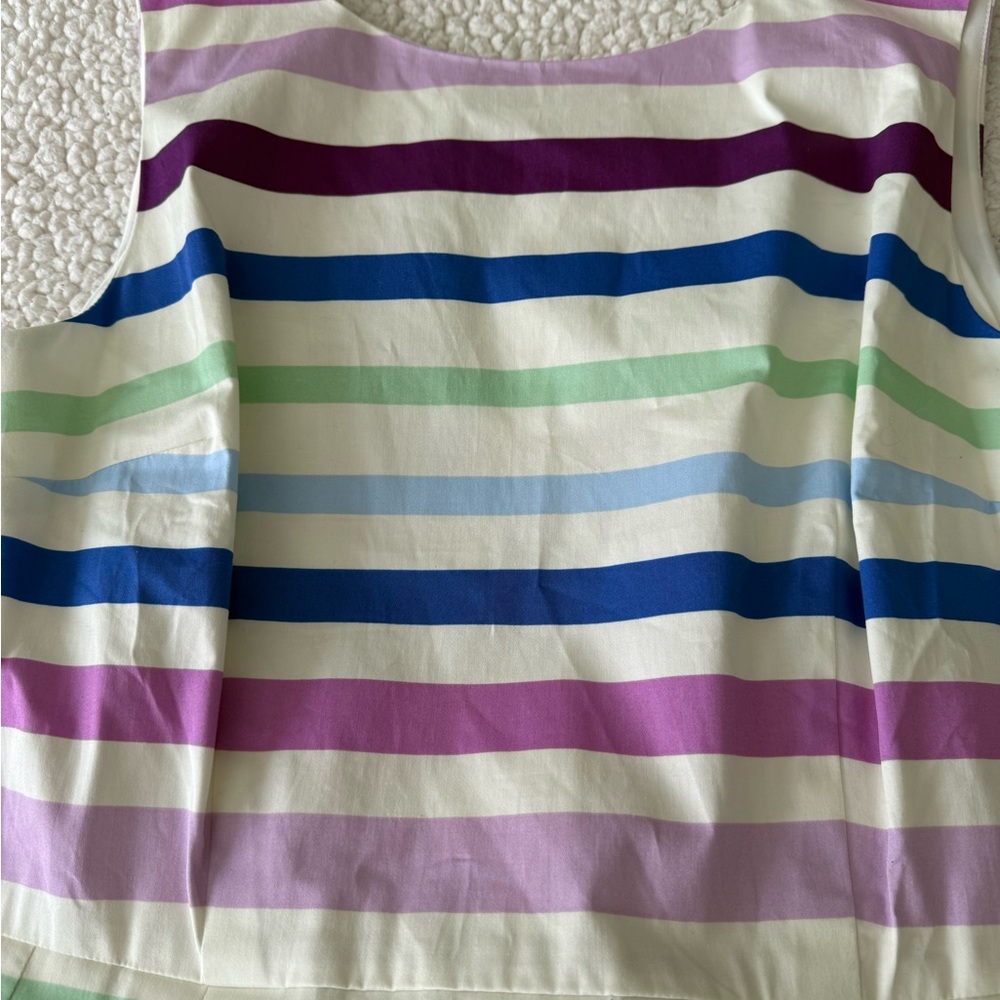 NWT Talbots RSVP Striped sleeveless Dress in White, Blue, Purple, Mint - Picture 4 of 13